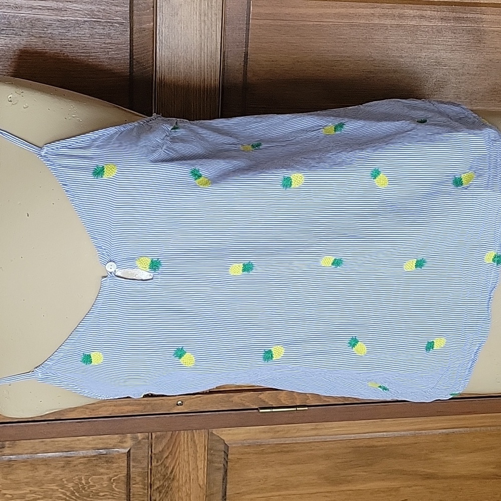 Tabitha Webb Pineapple Embroidered Sleepwear Cami Tank Top Sz M